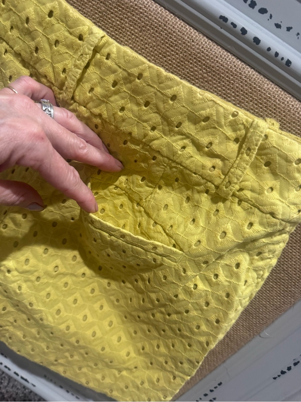 LOFT Yellow Eyelet The Riviera Shorts - Picture 6 of 6